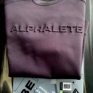 ALPHALETE Mens Long Sleeve Crew Neck CHARCOAL